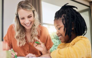 ABA therapy session for child with autism using play-based learning with therapist at The Learning Tree ABA in Maryland